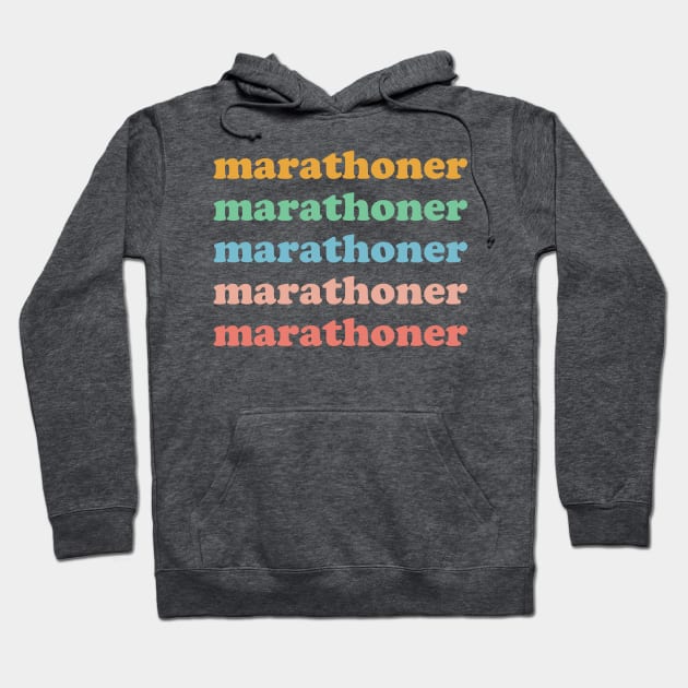 Marathoner First Marathon Runner Running 26.2 Retro Vintage Hoodie by PodDesignShop